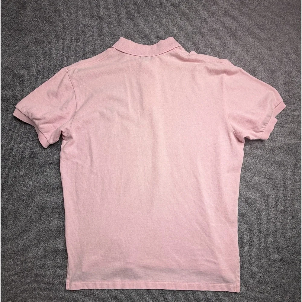 Polo Ralph Lauren Mens L Pink Athletic Canoeing Graphic Paint Splatter Polo